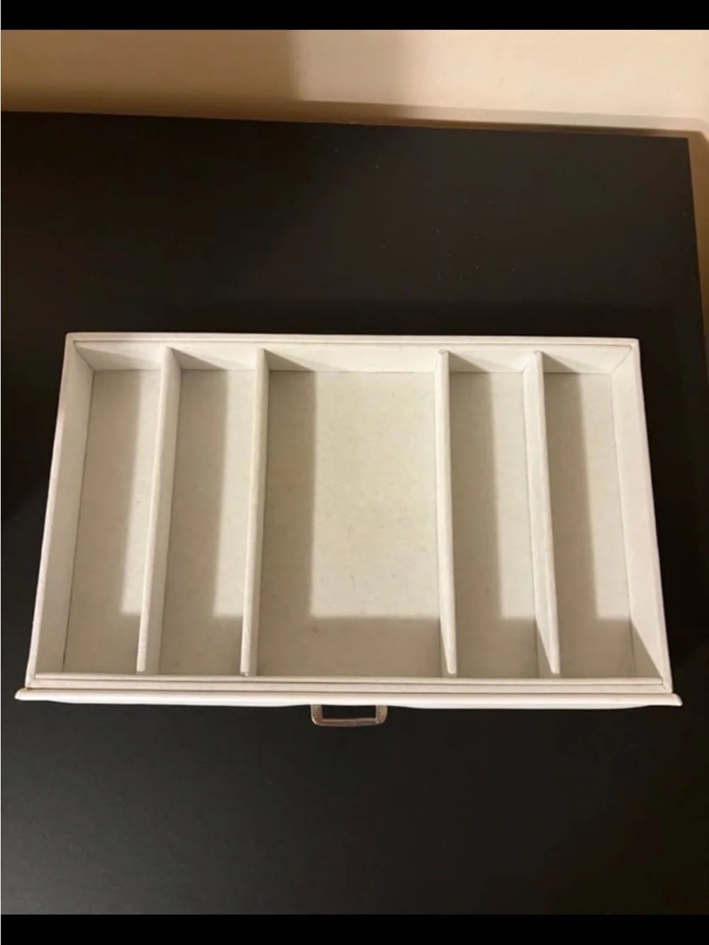 Vlando 6 Tier White Jewelry Box With Gold Hardware and Mirror